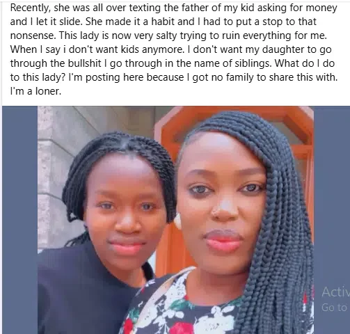 Lady calls out younger sister over affair with her husband