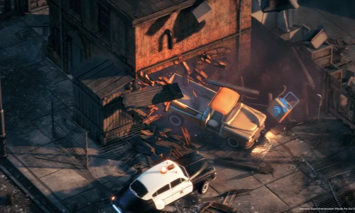 A truck smashes through a wall in Deliver at all Costs.