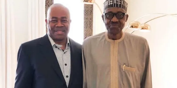 "He never embezzled public funds" - Akpabio praises Buhari's legacy