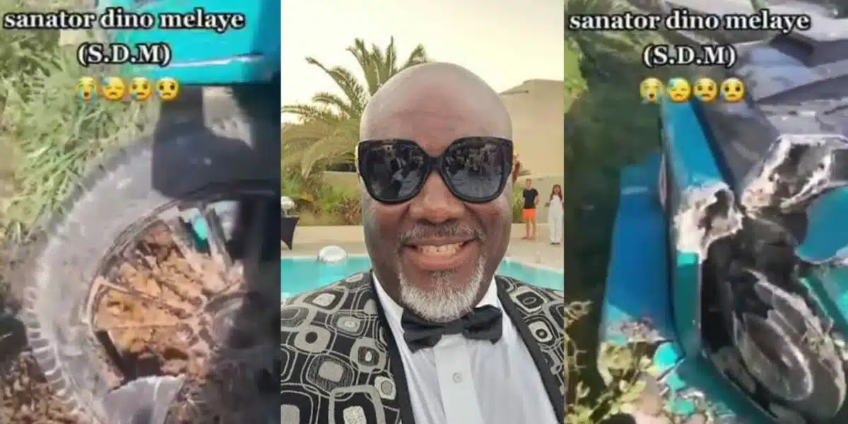 Dino Melaye's multi-million naira G-Wagon destroyed in ghastly accident Dino Melaye's multi-million naira G-Wagon destroyed in ghastly accident