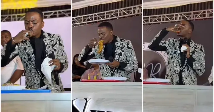 'This is why he's friends with Hilda Baci' - Man films Enioluwa eating 'carelessly' at event