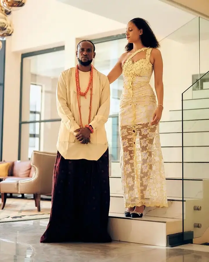Omashola gushes over his fiancée as he releases lovely family photos ahead of their wedding