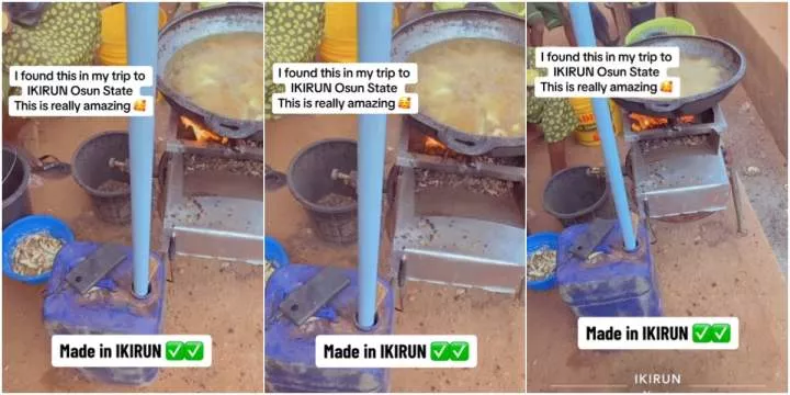 "How do you do It?" - Nigerian woman stuns many as she uses her power bank to cook