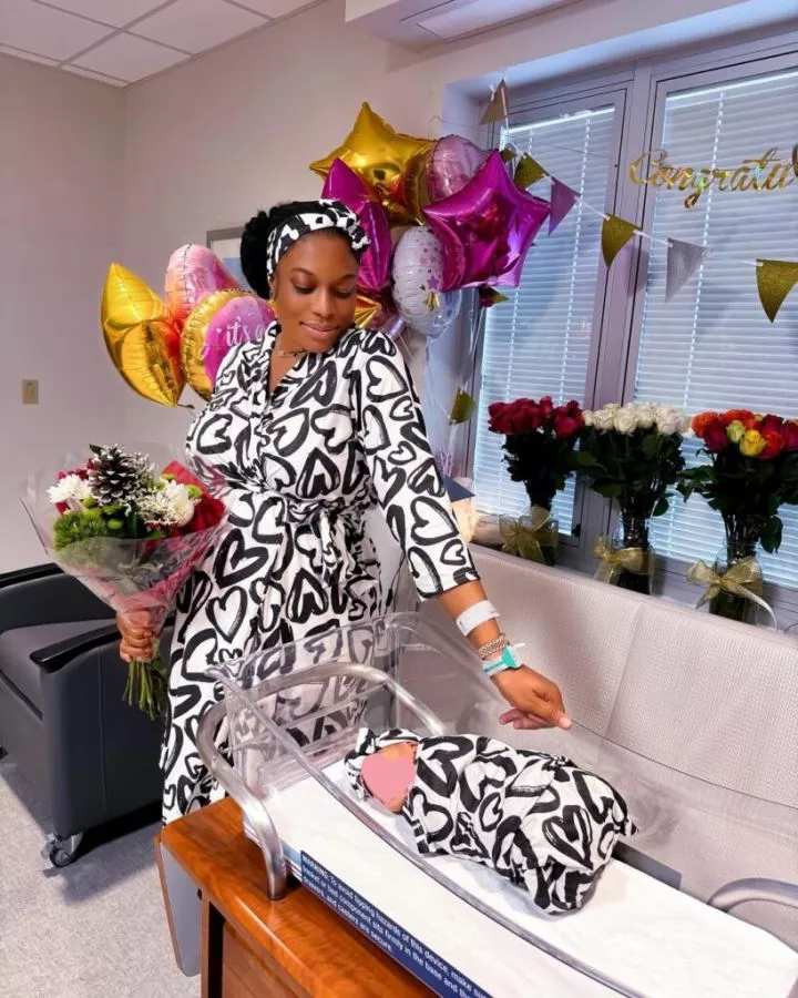 Chika Ike welcomes baby, hides her face