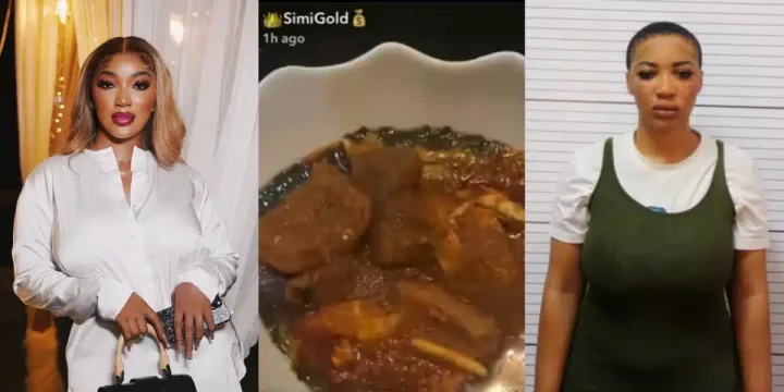 'Ignore what you see online I'm home and safe' - Simi Gold says as she enjoys succulent meal