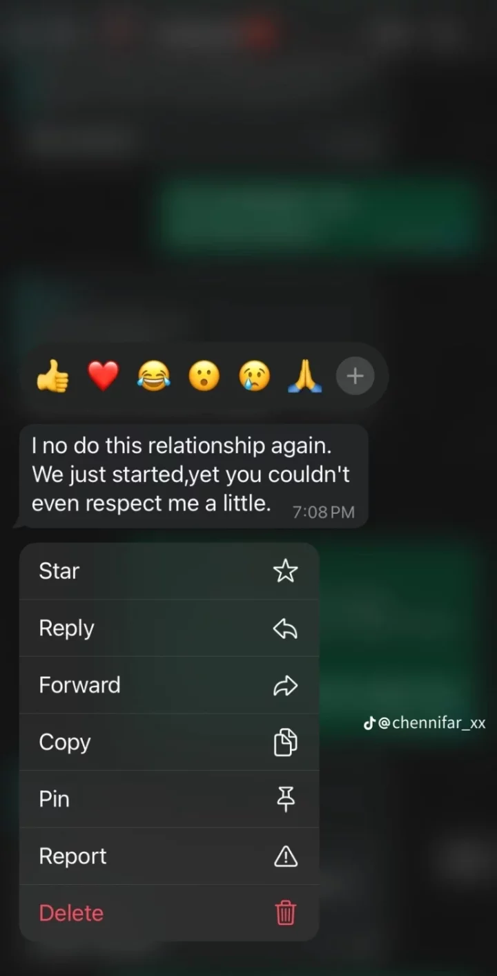 Nigerian man ends 7-day relationship with girlfriend as she posts actor Timini on WhatsApp, captions it 'my love'