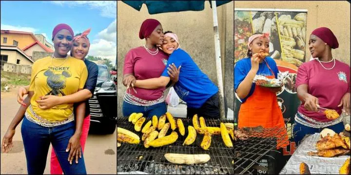 Adorable photos as Regina Daniels reunites with her onscreen mother, Mercy Johnson Okojie