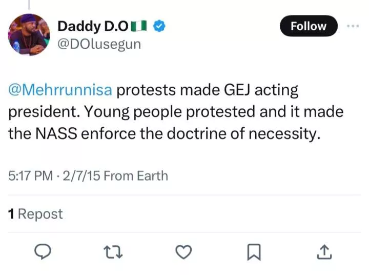 Throwback posts by Tinubu?s aide, Dada Olusegun calling for protests emerges after his recent warning that protests will not be allowed