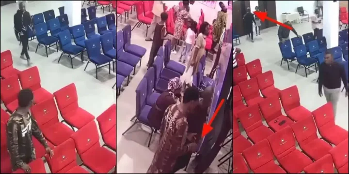 Man caught on CCTV stealing new church member's phone Man caught on CCTV stealing new church member's phone