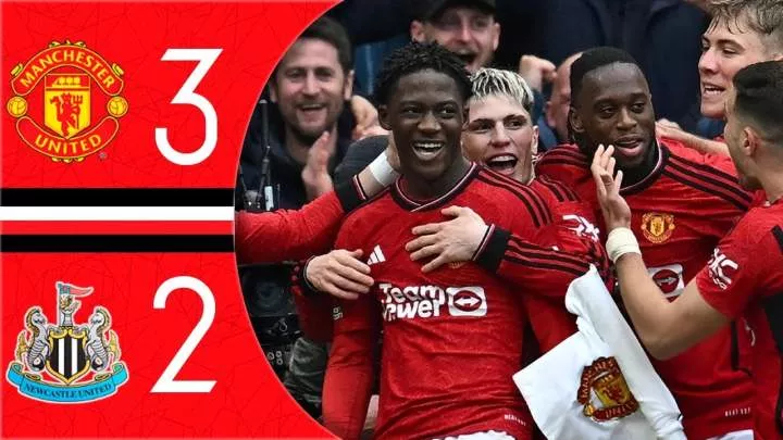 Manchester United 3 - 2 Newcastle United (May-15-2024) Premier League Highlights