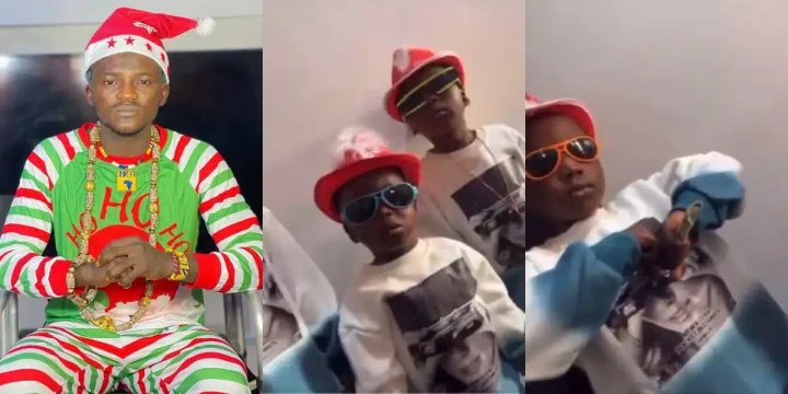 Portable hypes his boys as he shows off their Christmas outfits
