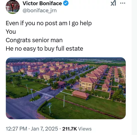 Congratulations: Boniface hails Victor Osimhen for buying full estate