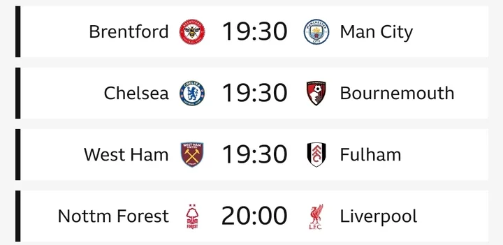 EPL: Tuesday Matches, Fixtures, and Preview