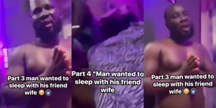 Man caught shirtless in friend's house trying to get intimate with his wife