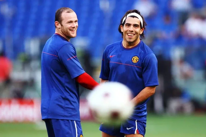 Wayne Rooney and Carlos Tevez had a great relationship at Manchester United. Image: Getty