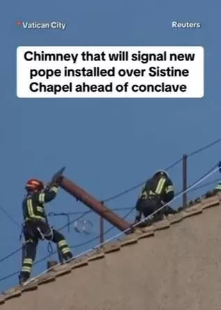 Vatican Installs Sistine Chapel Chimney Ahead of May 7 Papal Conclave (Video)