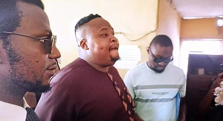 Pascal Okechukwu also known as Cubana Chief Priest when he appeared in court in Lagos State on April 17, 2024, over the naira abuse allegation leveled against him by the EFCC.