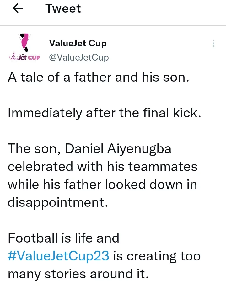 Father and son were goalkeepers, captains during match in Nigerian football competition