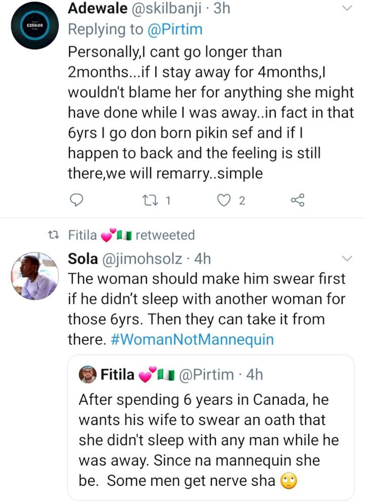 Canada-based man reportedly returns to Nigeria after 6 years and demands his wife swears a fidelity oath