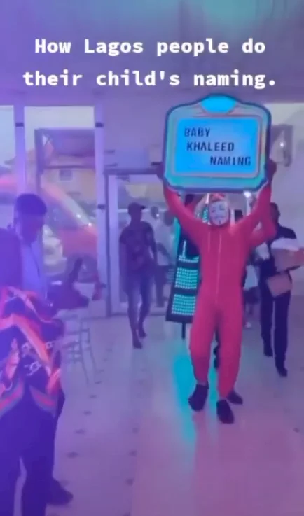 Family go extra with their baby's naming ceremony in Lagos (video)