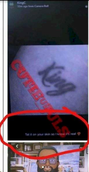 Chioma reportedly tats name of alleged new lover on right arm (Photos/Video)