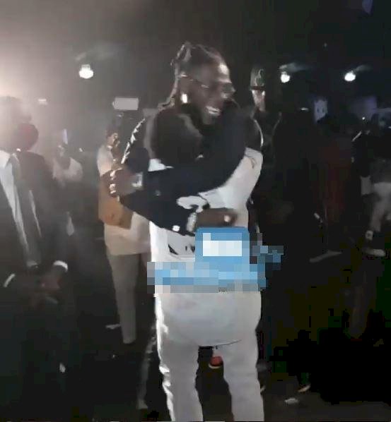 Moment Burna Boy, Timaya, Duncan Mighty hugged passionately at the homecoming concert (Video)