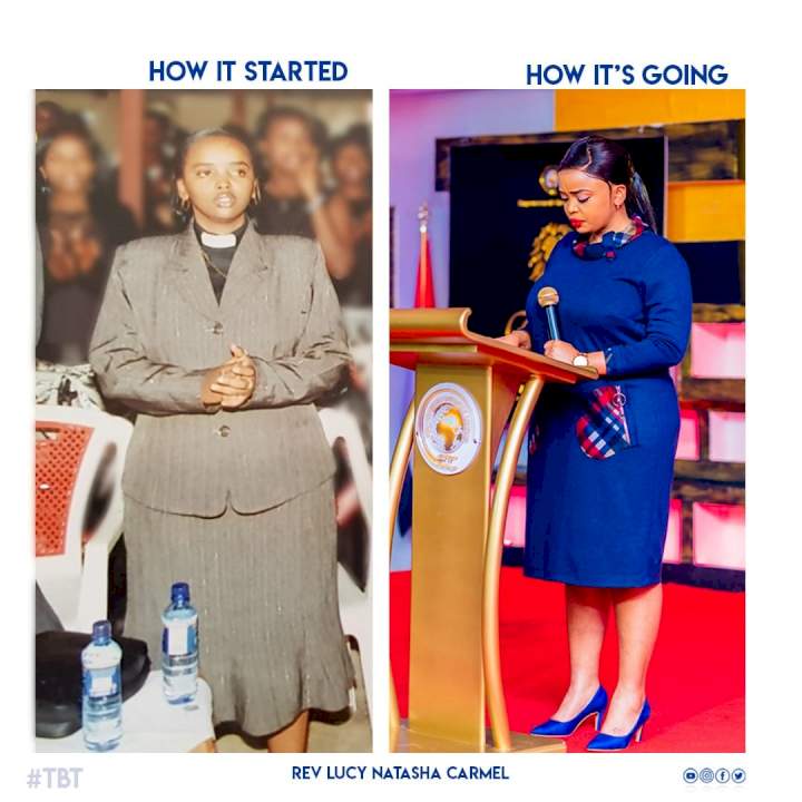 Flamboyant Kenyan pastor, Lucy Natasha joins How it's started Vs how it going' trend with interesting throwback photos