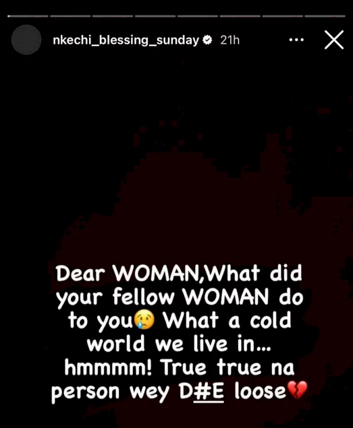 'Na person wey die lose' - Nkechi Blessing reacts to Blessing CEO's alleged relationship with IVD
