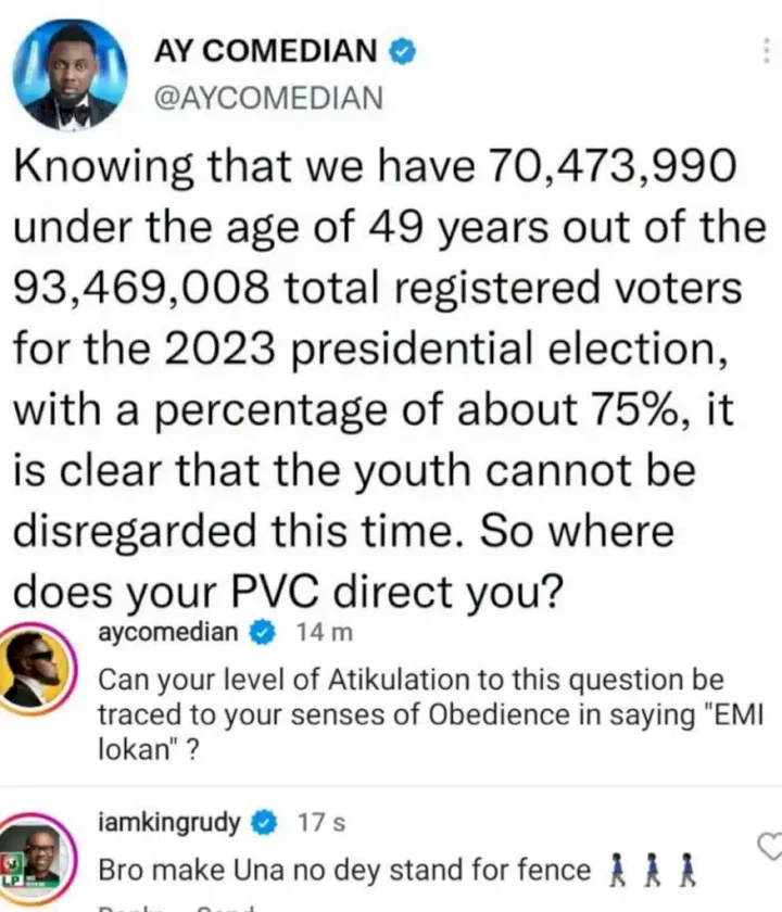 2023 Elections: 'No dey stand for fence bro' - Rudeboy checks AY for not picking a party