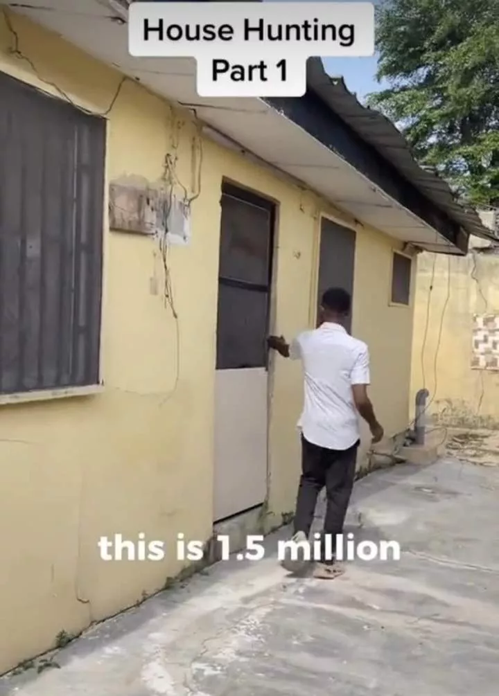 Lady shows off a N1.5m apartment she was taken to by an agent in Ogudu area of Lagos state (video)