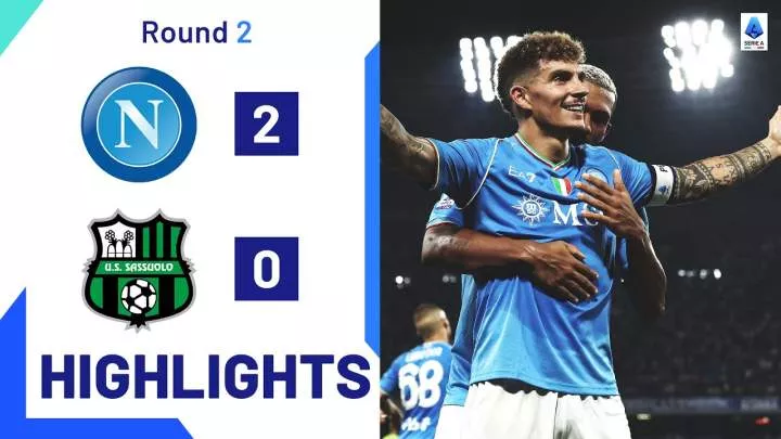 Napoli 2 - 0 Sassuolo (Aug-27-2023) Serie A Highlights