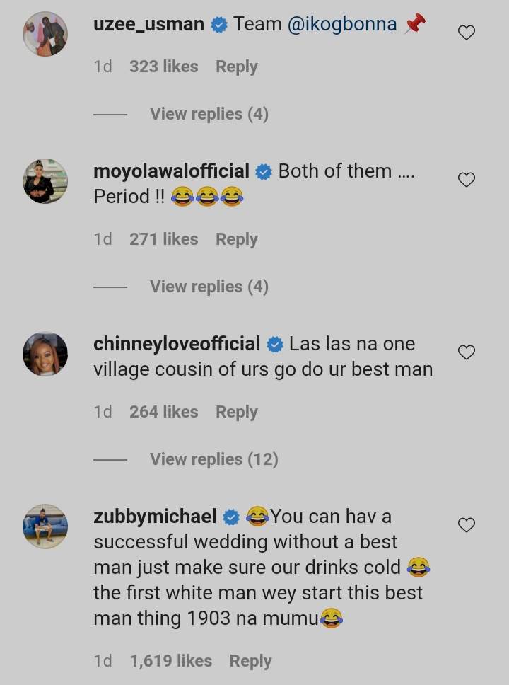 'Las las na one village cousin of yours go do your best man' - reactions as Alex Ekubo is confused on choice of best man between Yomi Casual & IK Ogbonna