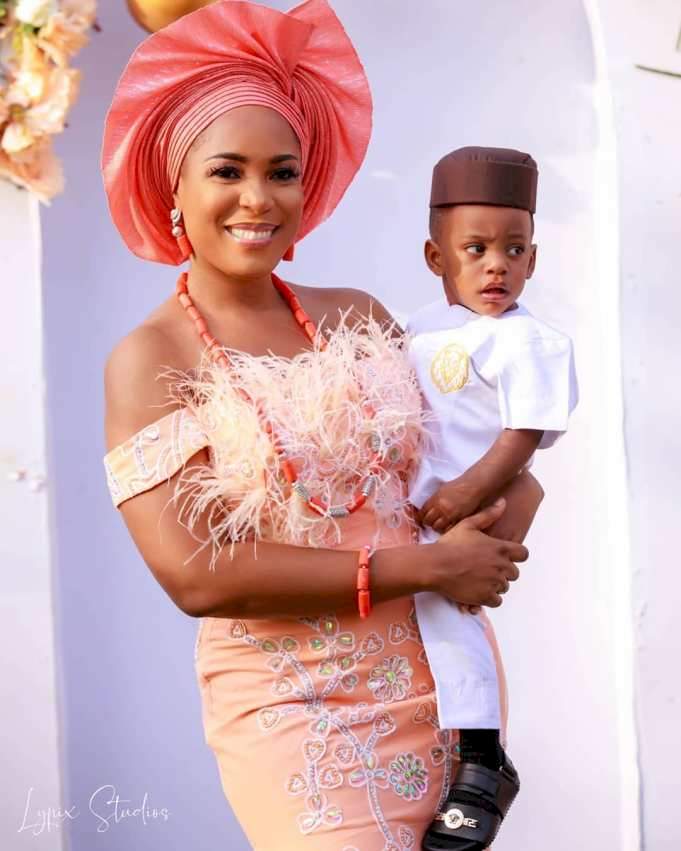 Linda Ikeji changes son's surname from baby daddy's to her father's name as he turns three