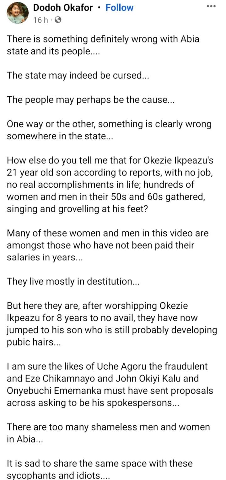 Outrage as Abia State Governor Okezie Ikpeazu