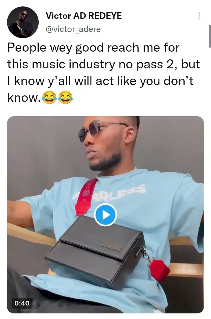 'People wey good pass me for this music industry no reach 2' - Victor AD boasts