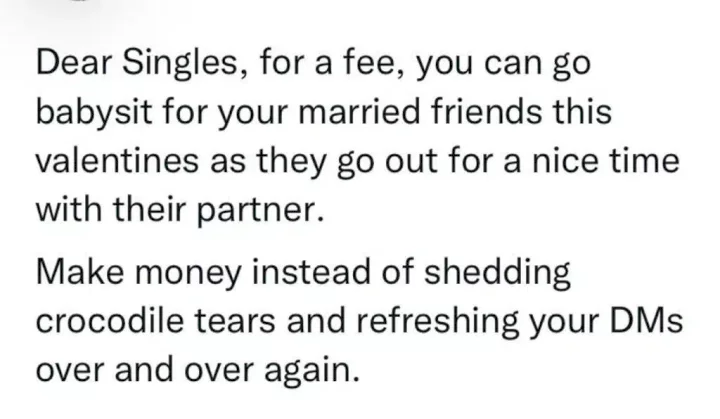 Man shares business tip for singles during Valentine's