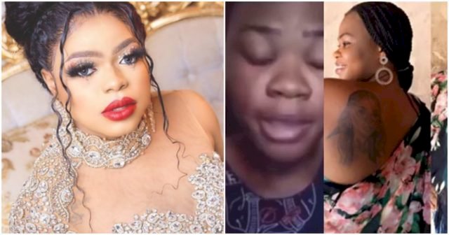 “I feel like killing myself” – Lady who tattoed Bobrisky on her body, now homeless, begs for help (Video)