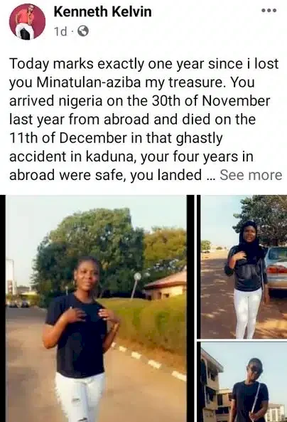 'Someday, my soul will find yours' - Nigerian man mourns girlfriend who died in accident 11 days after returning from abroad