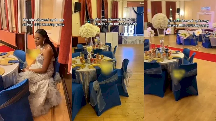 Young lady heartbroken after no one turned up for her 18th birthday party (video)