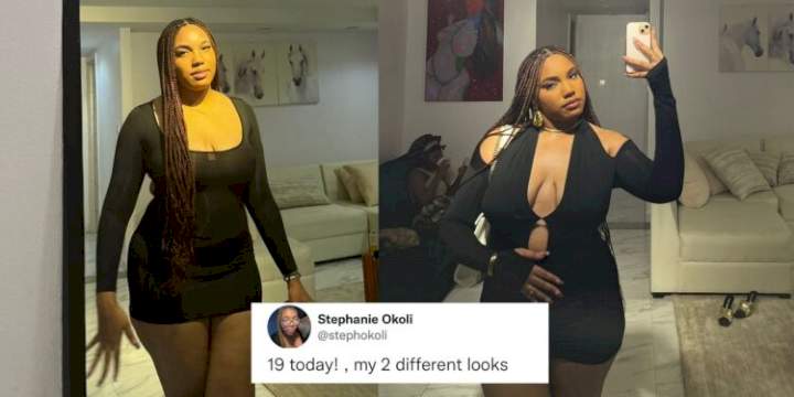"You look 29 not 19" - Mixed reactions as Nigerian lady celebrates her 19th birthday on Twitter (Photos)