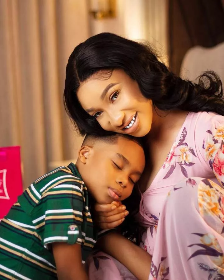 'I wish for a miracle' - Actress Tonto Dikeh's son, King Andre says powerful prayer for mother in heartwarming video (Watch)