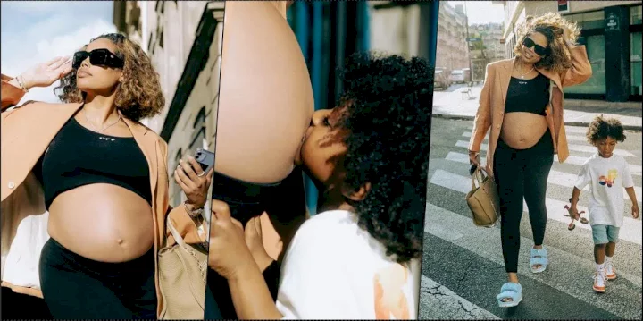 Wizkid's baby mama, Jada Pollock, hints at pregnancy due date as she flaunts baby bump