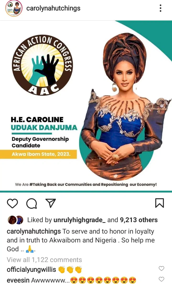 Netizens drum support for Caroline Danjuma as she emerges Deputy governorship candidate for Akwa Ibom
