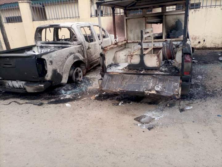 Tension in Imo as unknown gunmen invade Police station, kill officers, burn vehicles