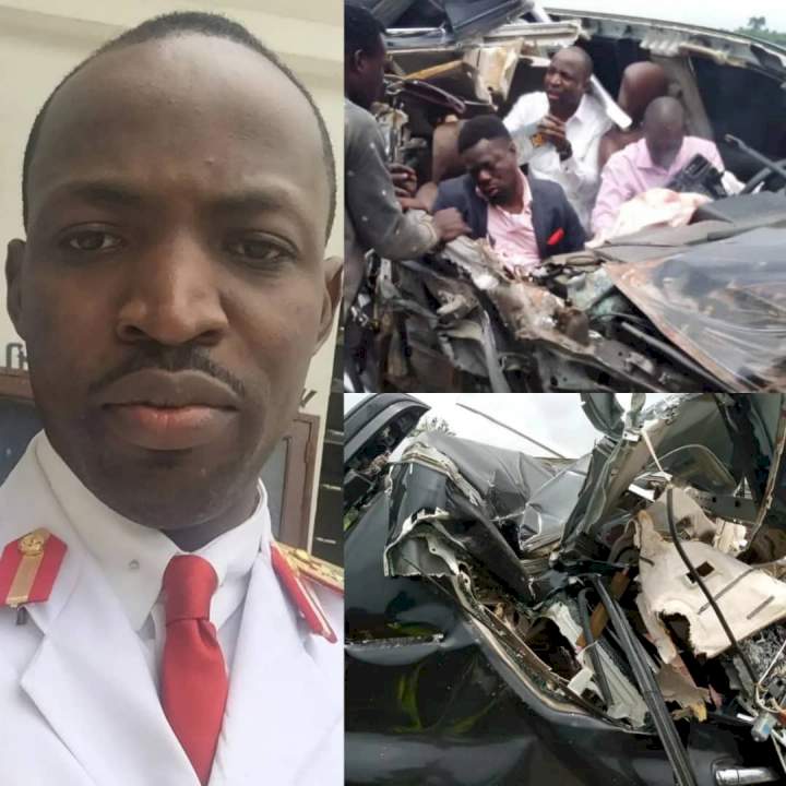 Gospel artiste, Dunsin Oyekan, survives ghastly car accident on Lagos-Ibadan expressway.... Watch him testify in church (photos/Video)