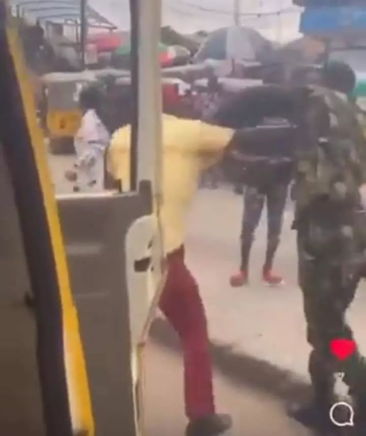 LASTMA official exchanges blows with soldier in public