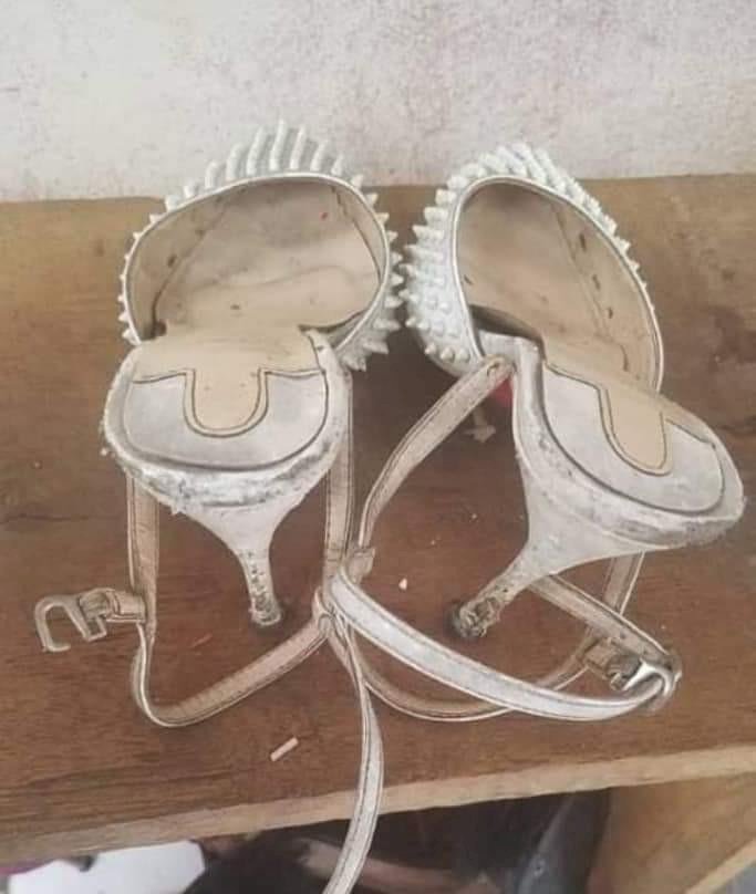 Lady laments after receiving horrible pair of shoes as giveaway gift