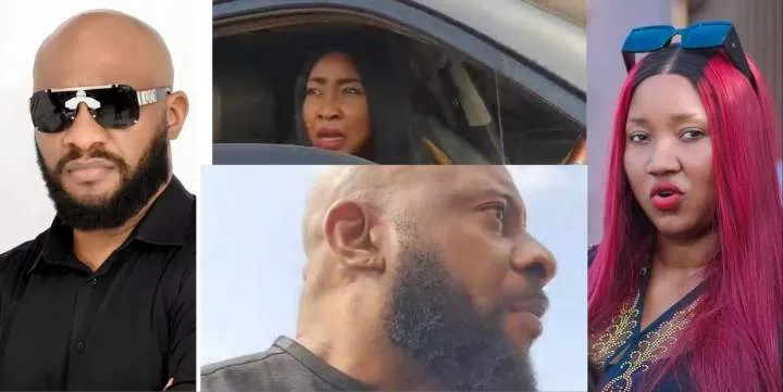 Yul Edochie confronts Judy Austin for taking his car without permission, forcefully drags her out (Video)