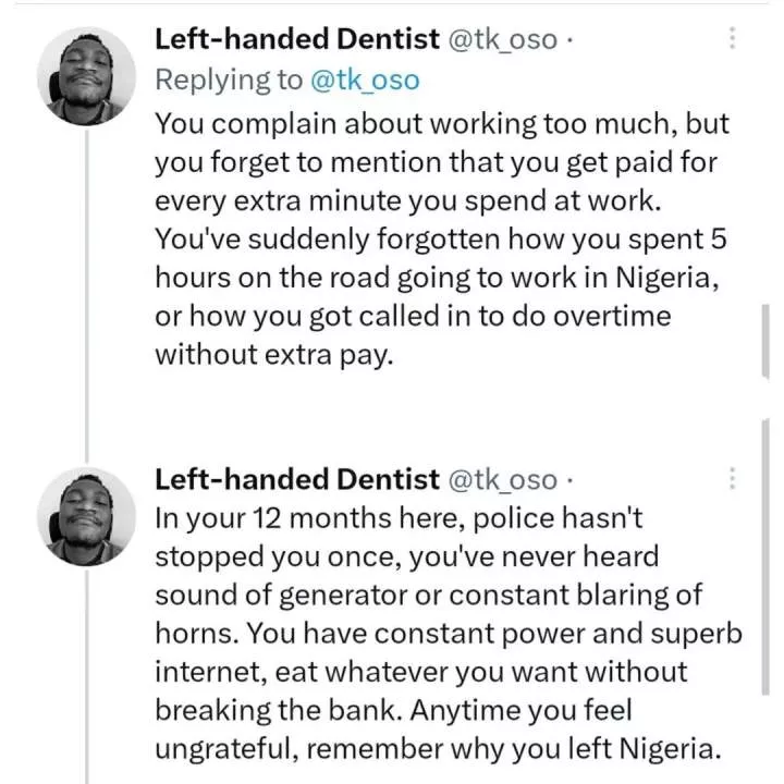Nigerian dentist tackles UK-based Nigerians who come online to complain about their lives in the UK