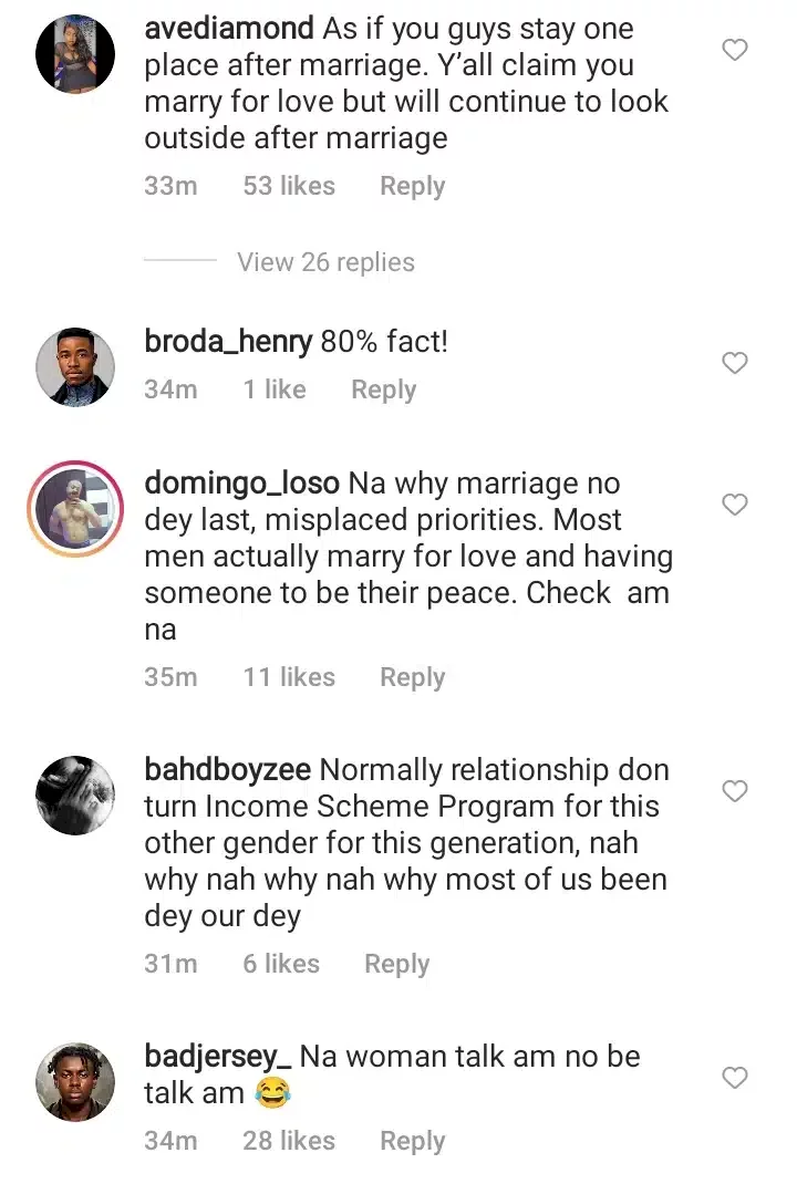 'Only men still marry for love' - Lady claims